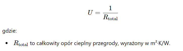 Wzór na obliczanie współczynnika przenikania ciepła